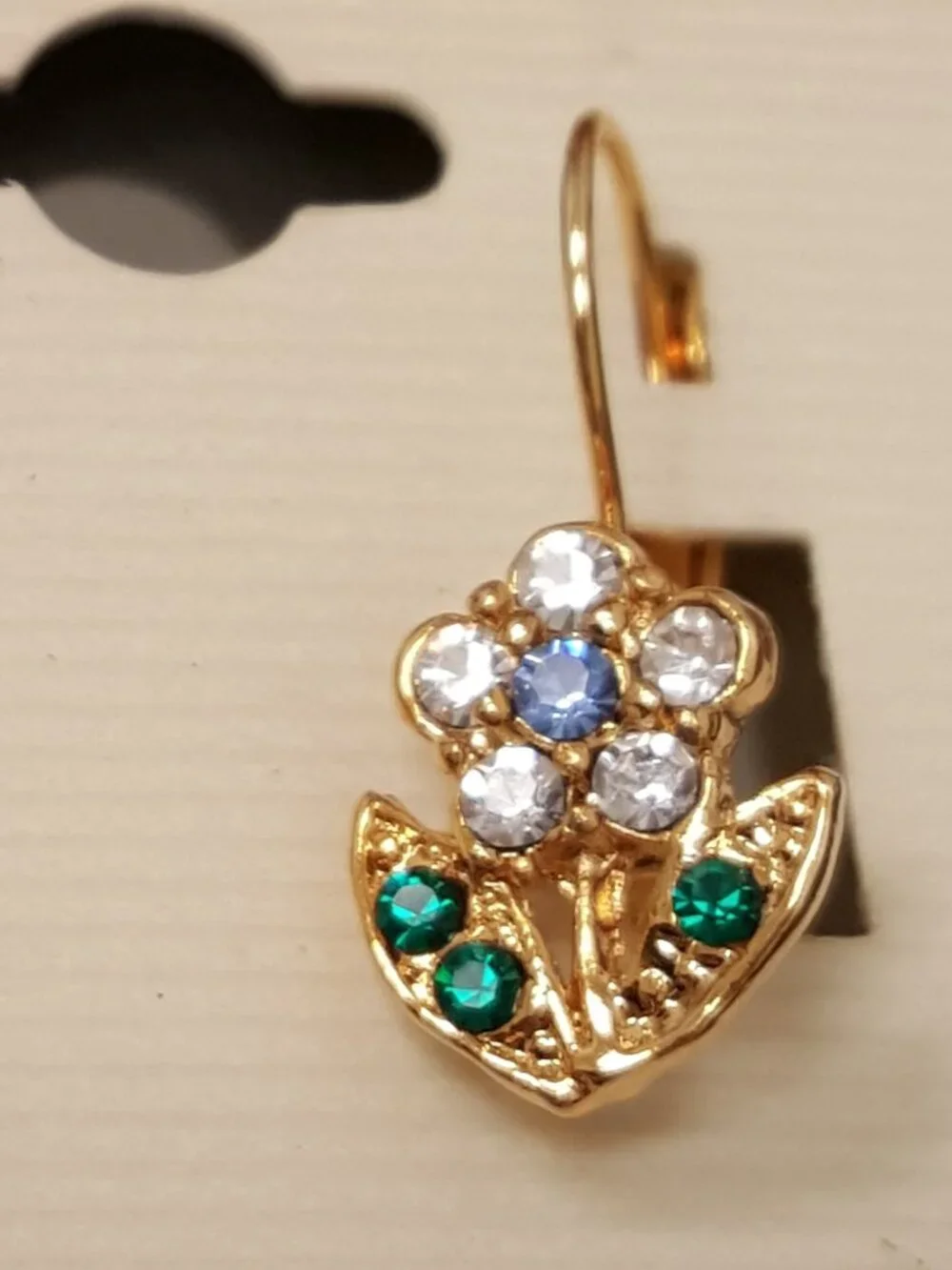 NWT TWO SISTERS Lauren and Leah Rhinestone Flower EURO Pierced Earrings
